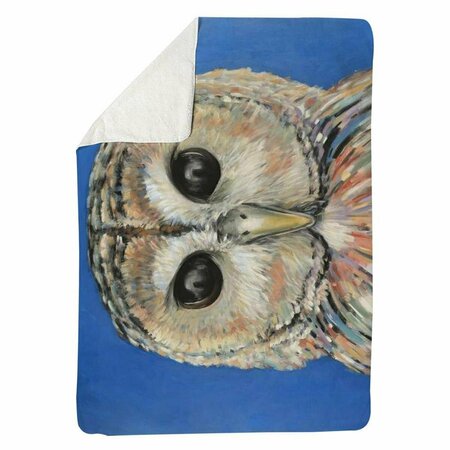 BEGIN HOME DECOR 60 x 80 in. Colorful Spotted Owl-Sherpa Fleece Blanket 5545-6080-AN296
